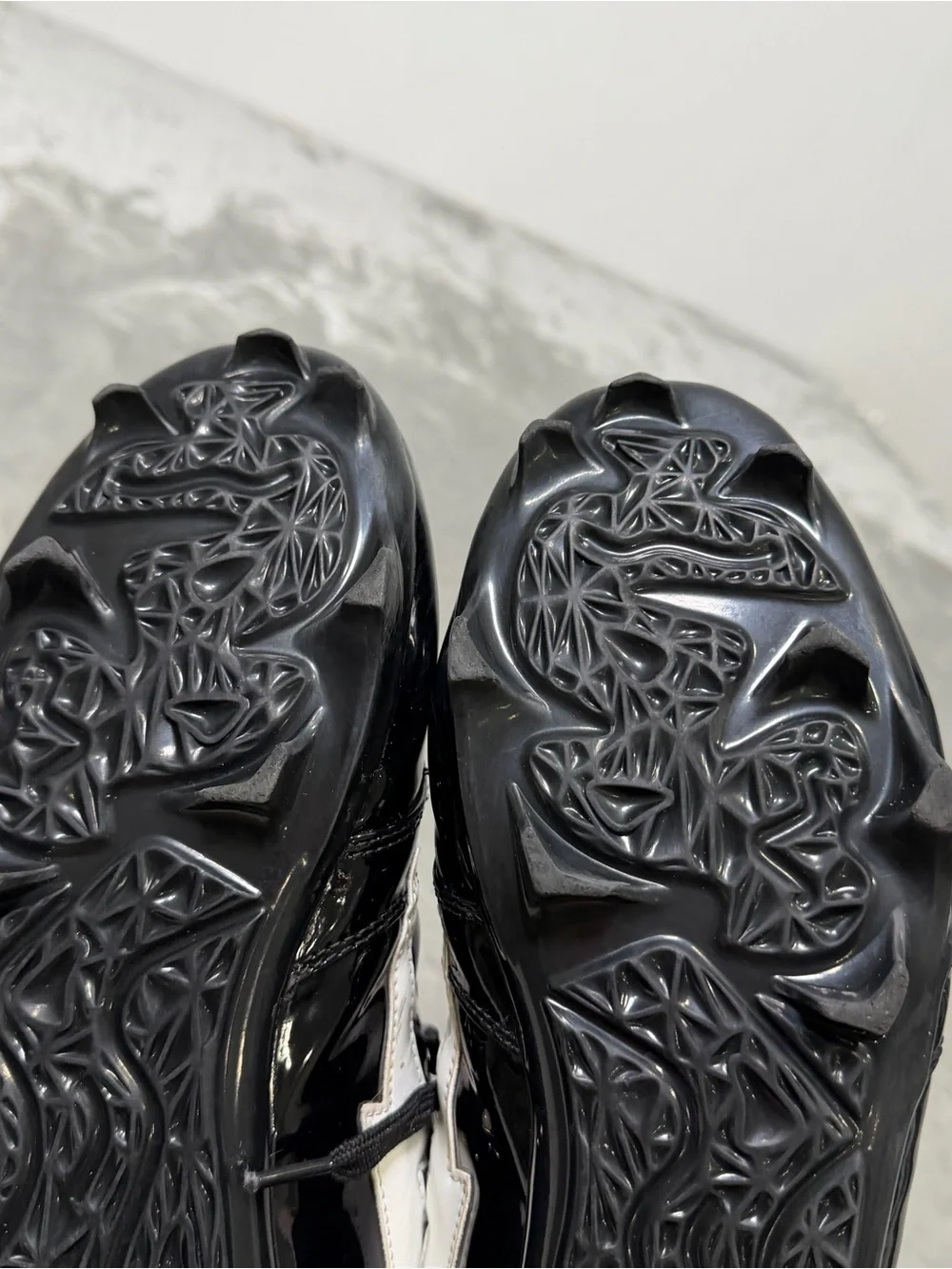 Enzo Phantom Black White Patent Leather Men's Cleats Size 12 Limited Edition